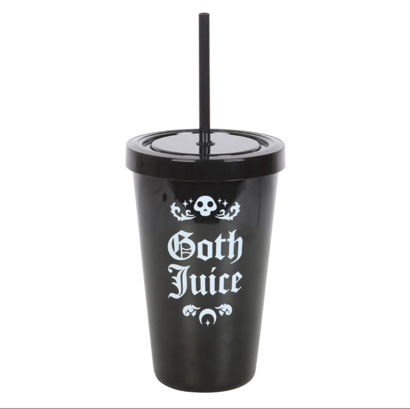 Goth Juice Plastic Tumbler with Straw