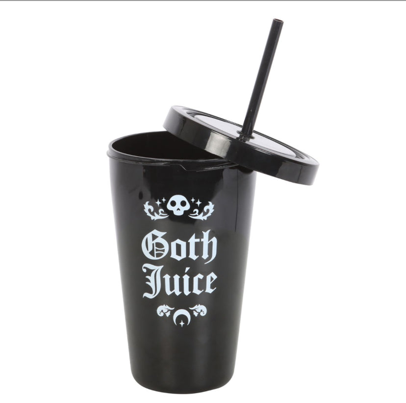 Goth Juice Plastic Tumbler with Straw