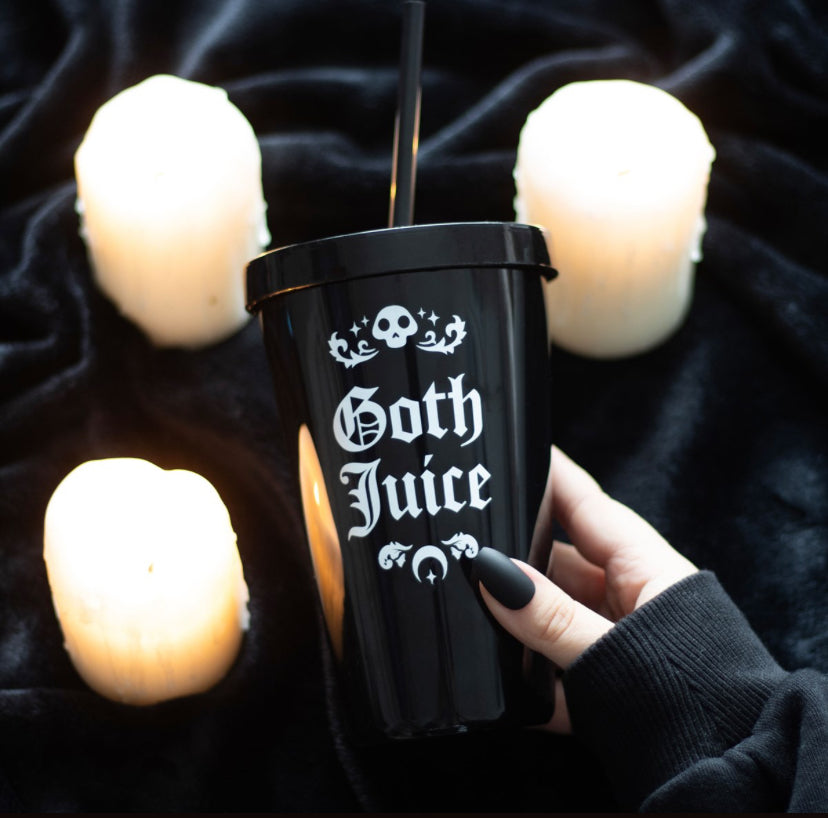 Goth Juice Plastic Tumbler with Straw