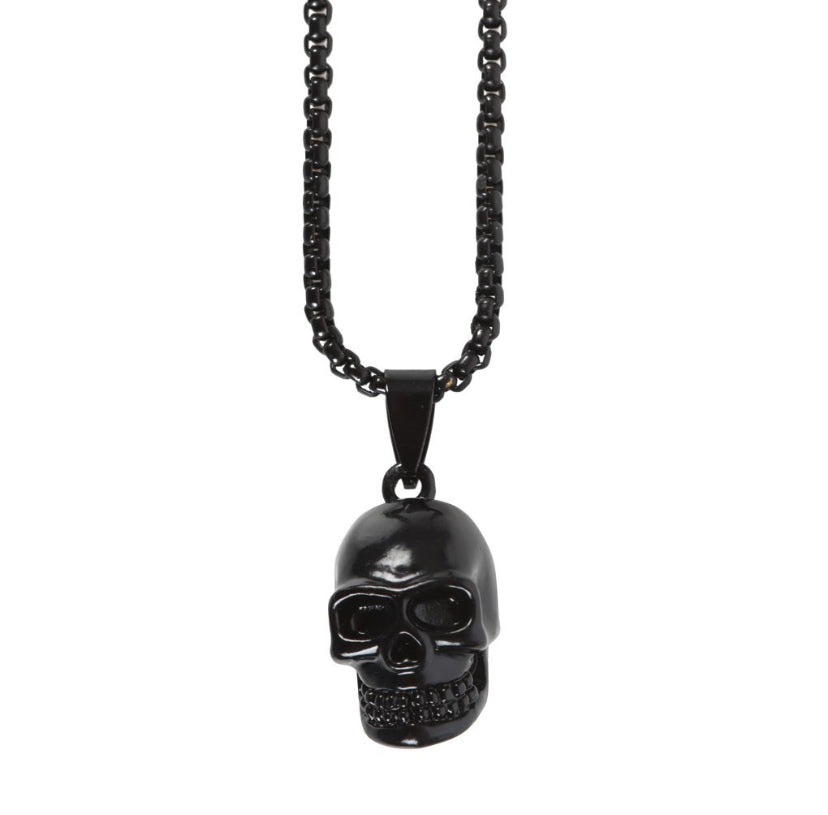 Black Obsidian Skull Necklace