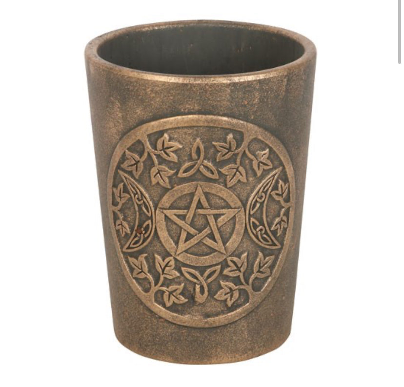 Triple Moon Bronze Terracotta Plant Pot by Lisa Parker