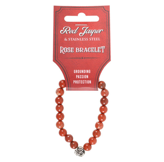 Rose Red Jasper Beaded Bracelet