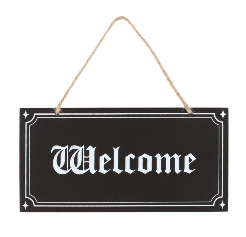 Gothic Welcome Hanging Sign