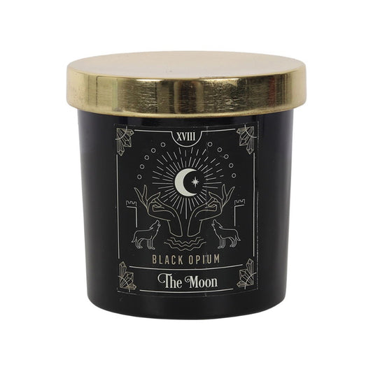 The Moon Black Opium Tarot Candle