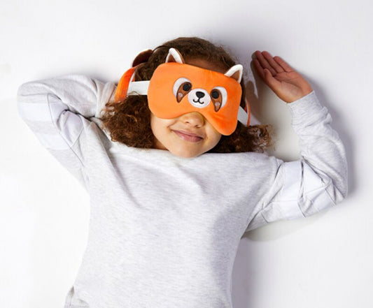 Relaxeazzz Travel Pillow & Eye Mask - Red Panda