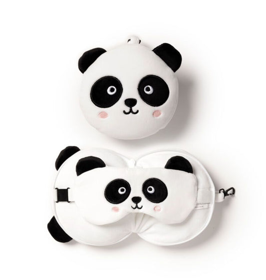 Relaxeazzz Travel Pillow & Eye Mask - Panda