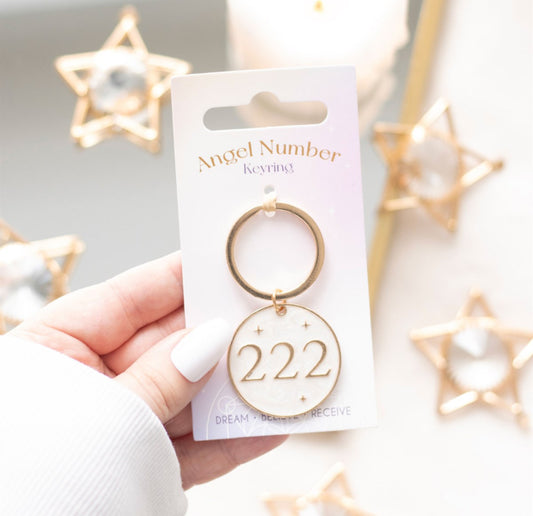 222 Angel Number Keyring