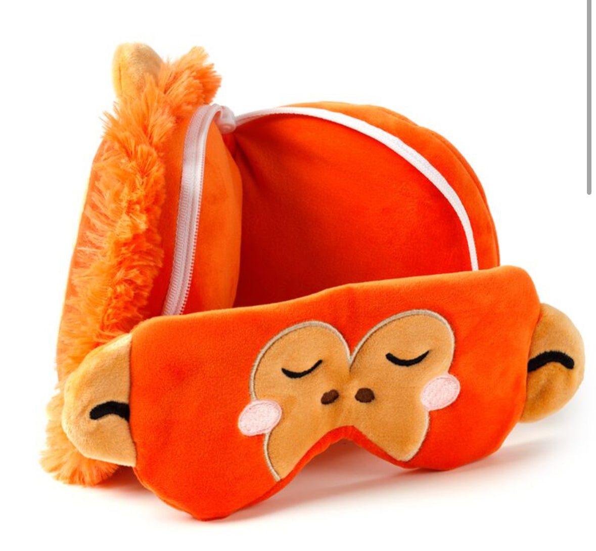 Relaxeazzz Travel Pillow & Eye Mask - Adoramals Orangutan