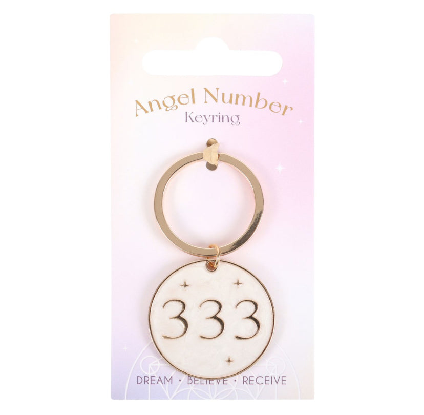 333 Angel Number Keyring