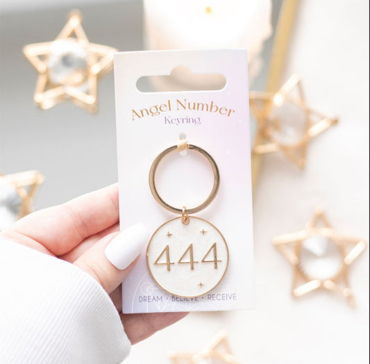 444 Angel Number Keyring