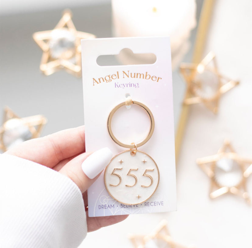 555 Angel Number Keyring