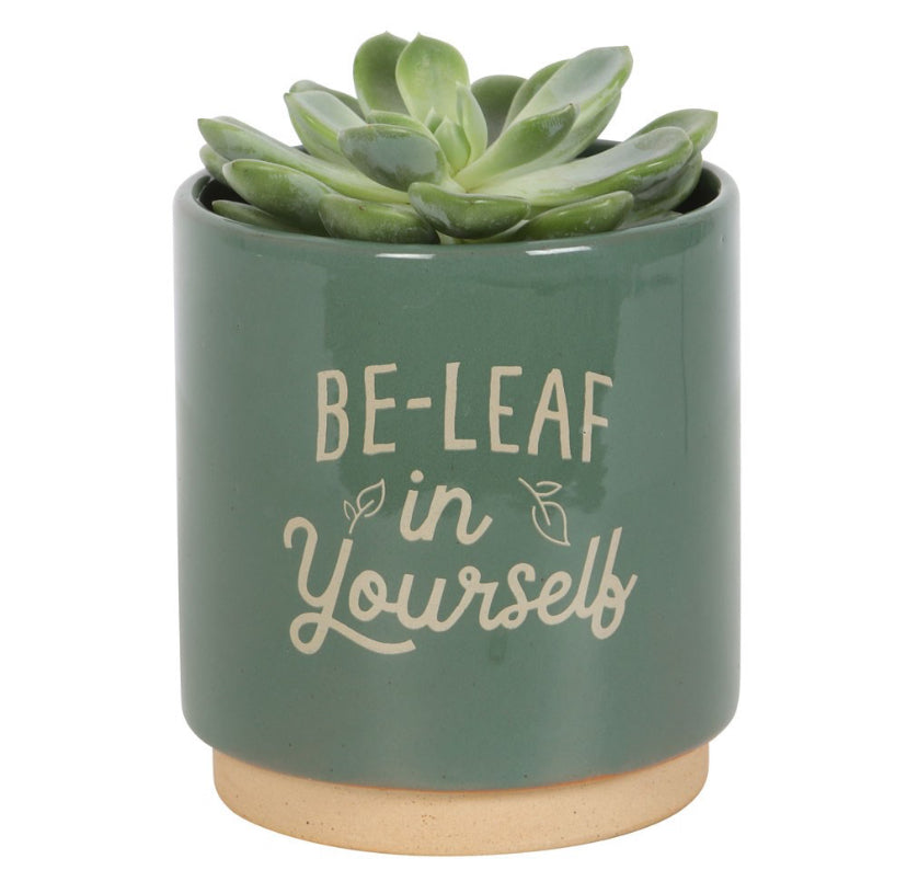 Green Be-Leaf in Yourself Plant Pot