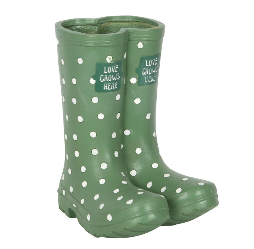 Light Green Welly Boot Planter