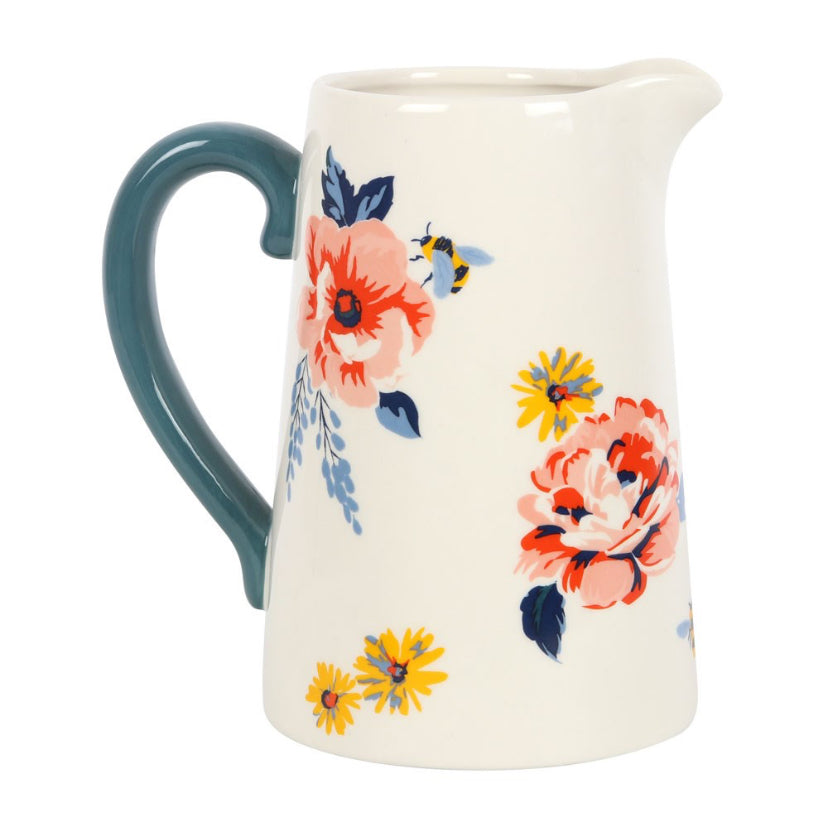 17cm Bee-utiful Floral Ceramic Flower Jug