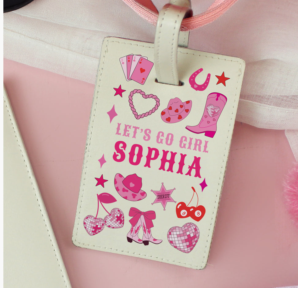 Personalised Cowgirl Passport Holder & Luggage Tag