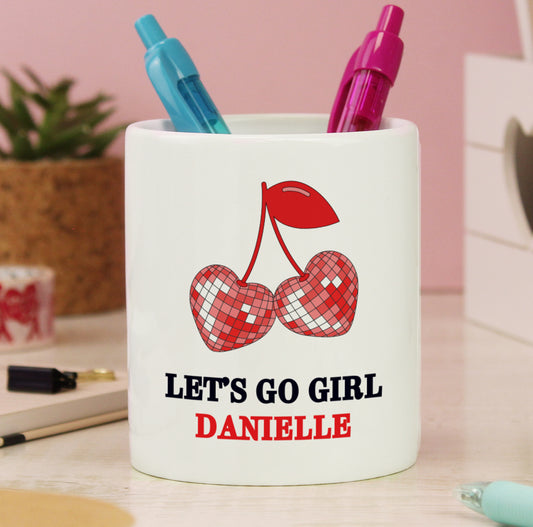 Personalised Cherry Make Up Brush Holder