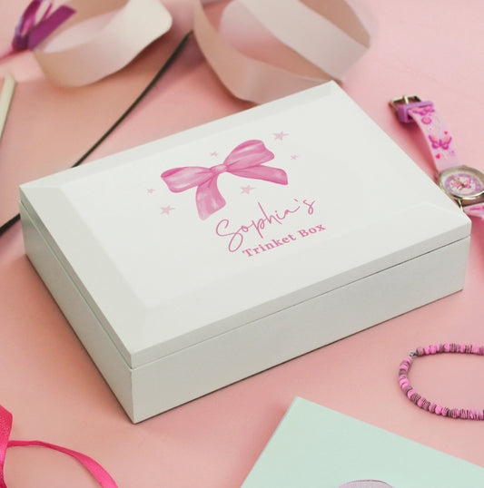 Personalised Bow Jewellery Box