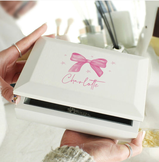 Personalised Bow Jewellery Box