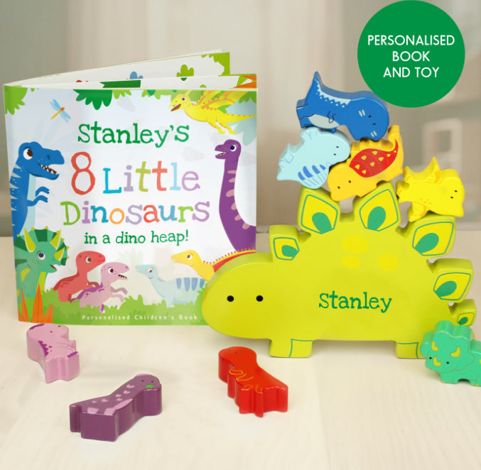 Personalised Dinosaur Book & Stacking Toy