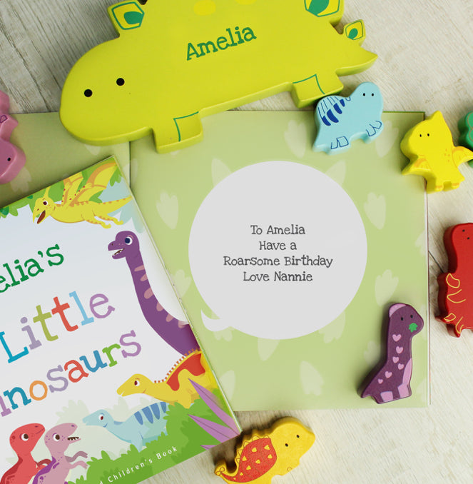 Personalised Dinosaur Book & Stacking Toy