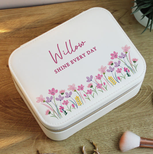 Personalised Floral Travel Jewellery Box