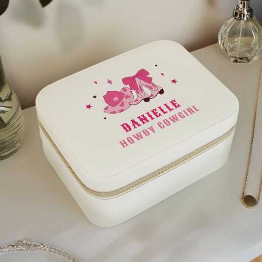 Personalised Cowgirl Travel Jewellery Box
