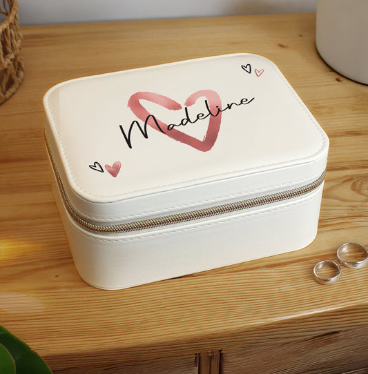 Personalised Heart Travel Jewellery Box