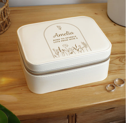 Personalised Floral Arch Travel Jewellery Box