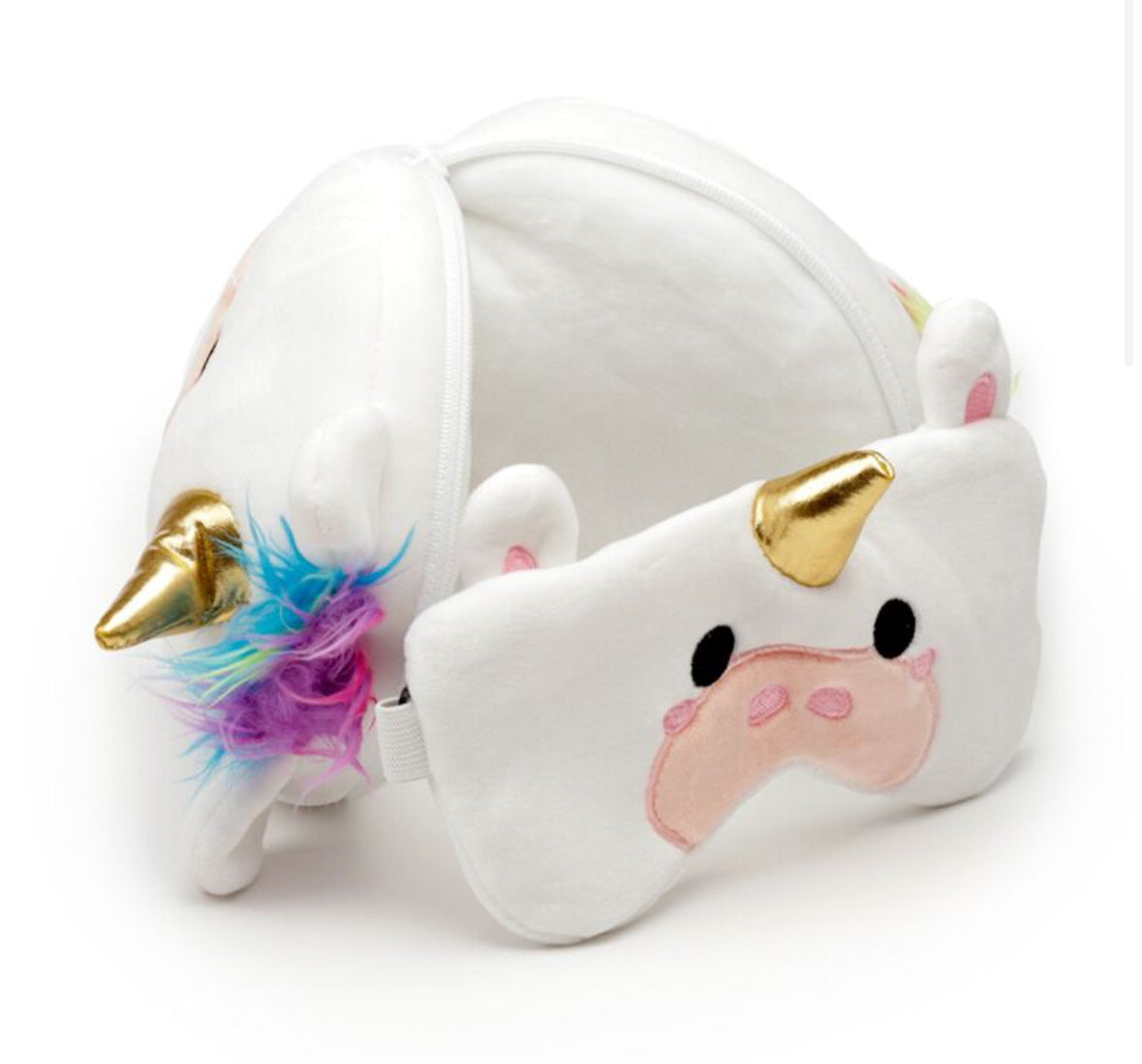 Relaxeazzz Travel Pillow & Eye Mask - Unicorn