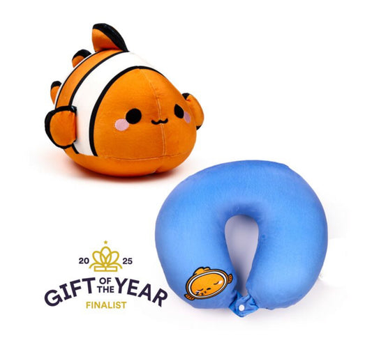 2-in-1 Swapseazzz Travel Pillow and Plush Toy - Finley the Clownfish Adoramals Ocean