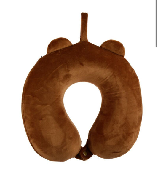 Relaxeazzz Plush Memory Foam Travel Pillow - Bear