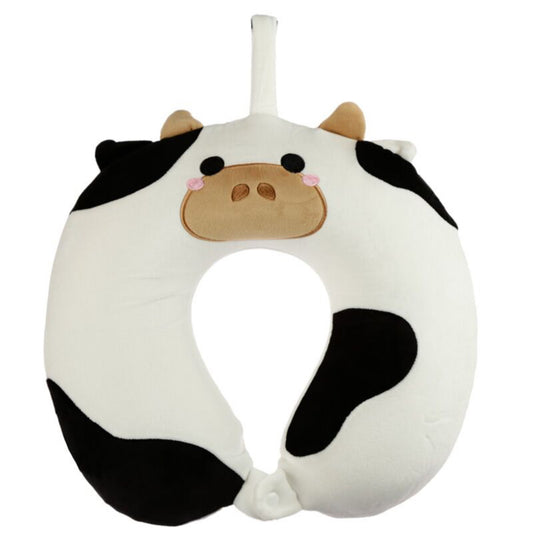 Relaxeazzz Plush Memory Foam Travel Pillow - Cow