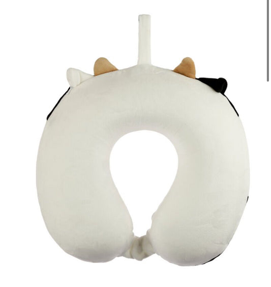 Relaxeazzz Plush Memory Foam Travel Pillow - Cow