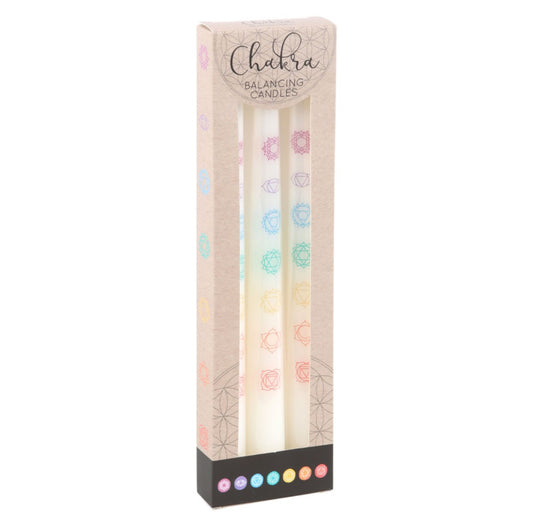 Set of 3 Chakra Balancing Taper Dinner Candles