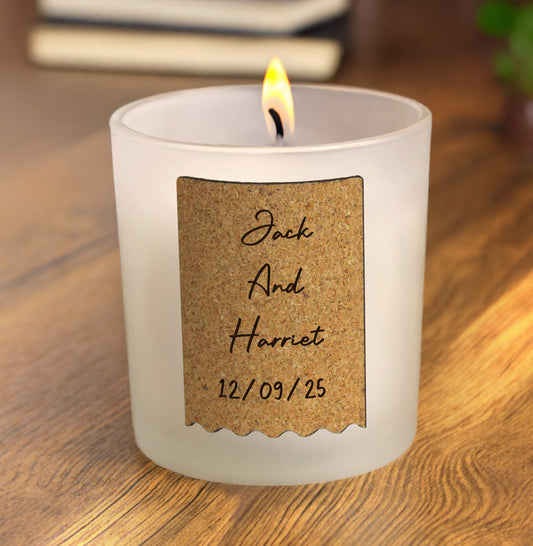 Personalised Cork Label Candle Jar