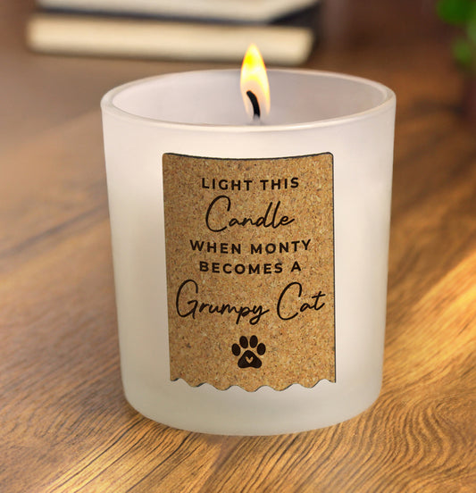 Personalised Paw Print Cork Label Candle Jar