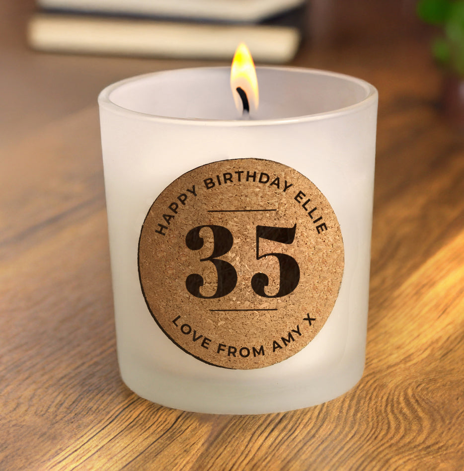 Personalised Birthday Cork Label Candle Jar