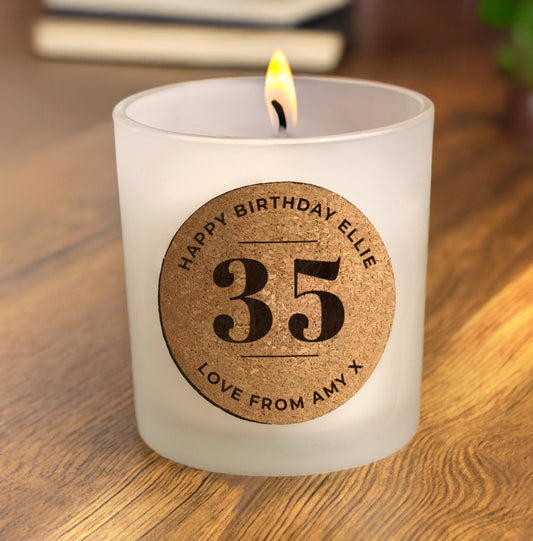 Personalised Birthday Cork Label Candle Jar
