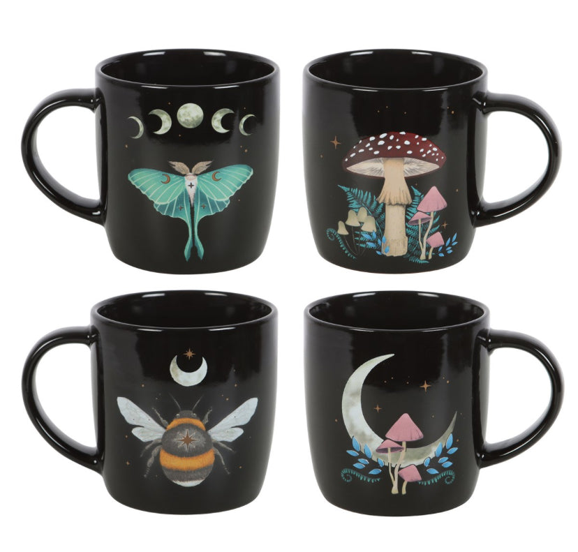 Set of 4 Dark Forest Mugs