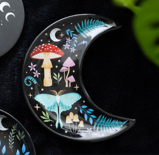 Crescent Moon Dark Forest Print Trinket Dish