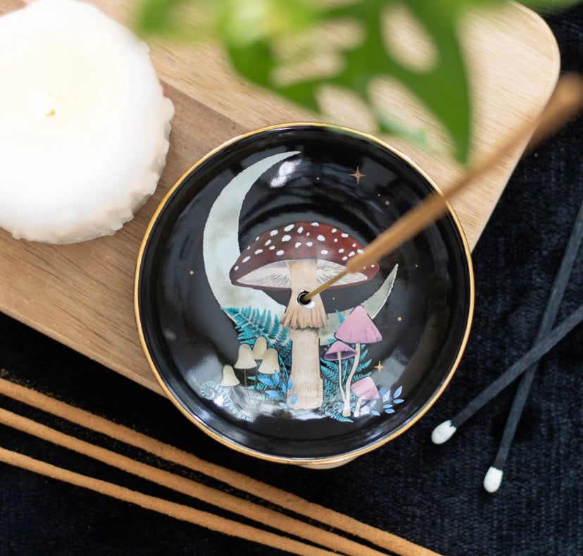 Forest Mushroom Ceramic Incense Plate