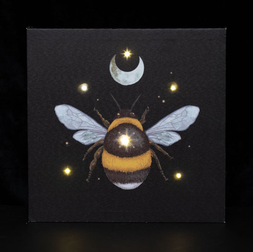 Forest Bee Light Up Canvas Plaque