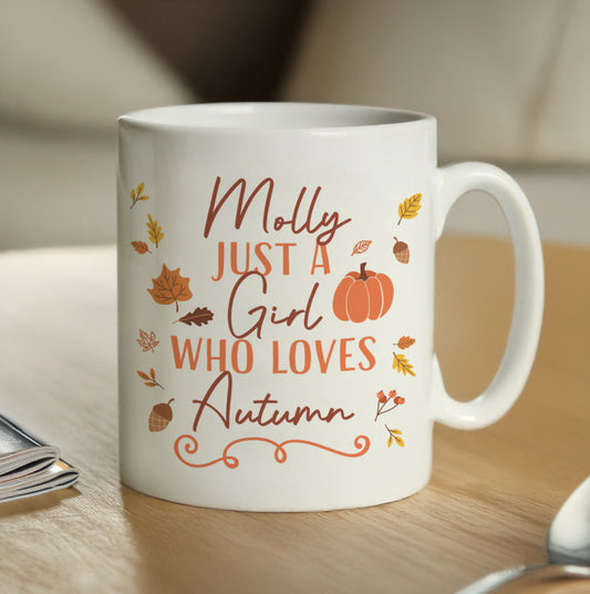Personalised Loves Autumn Mug