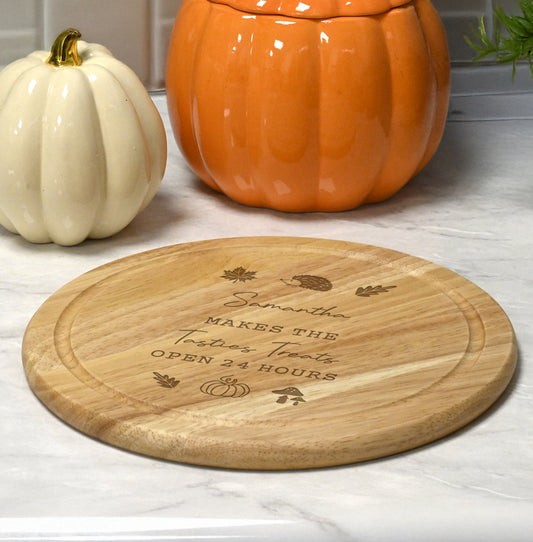 Personalised Autumn Wooden Chopping Board