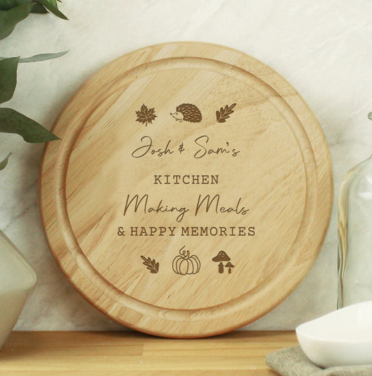 Personalised Autumn Wooden Chopping Board