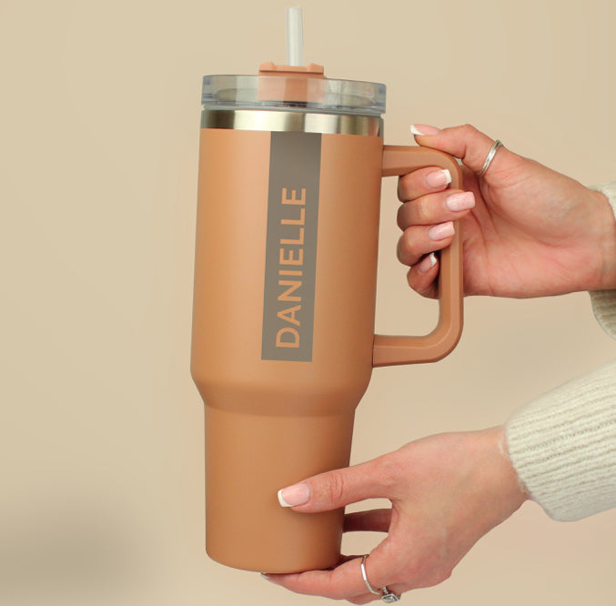 Personalised 40oz Brown Travel Cup