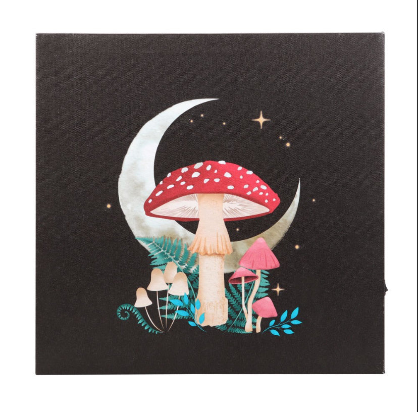 Forest Mushroom Light Up Canvas Plaque