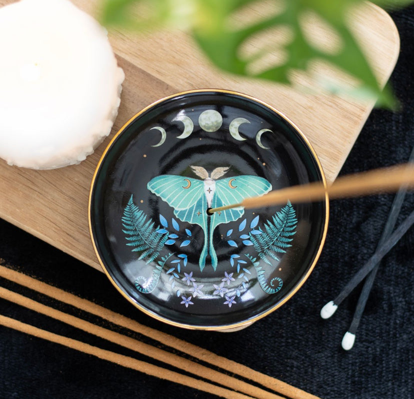 Luna Moth Ceramic Incense Plate