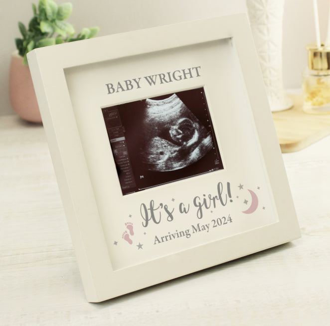 Personalised 'It's A Girl' Baby Scan Frame