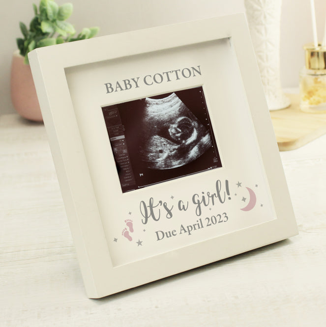 Personalised 'It's A Girl' Baby Scan Frame